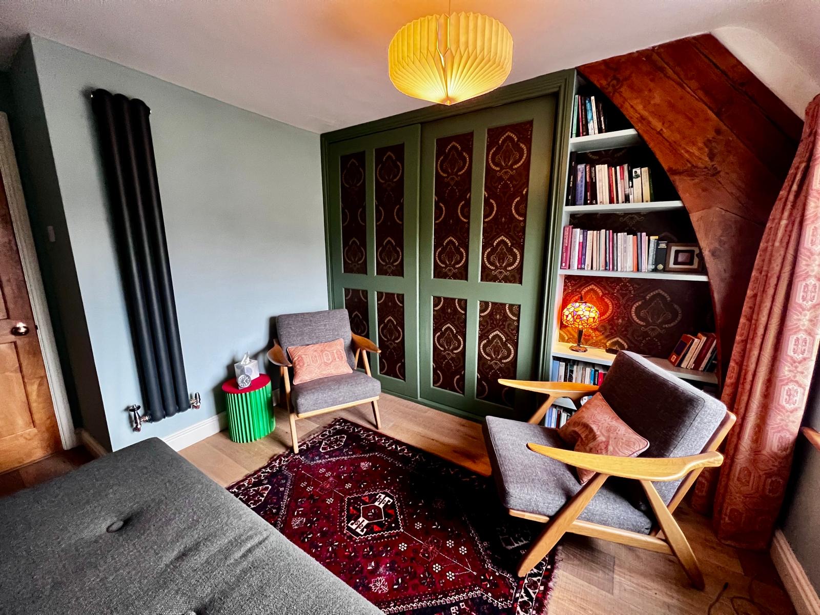 Therapy room interior at the West Dorset practice